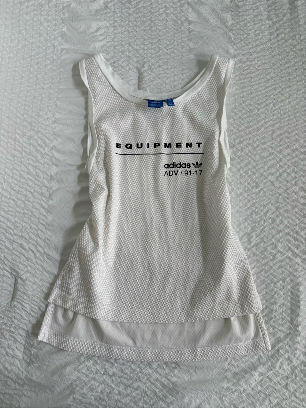 Adidas White Mesh Running Tank Top